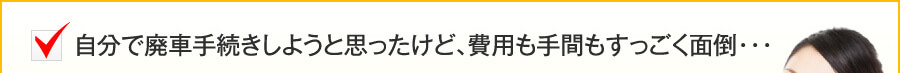自分で廃車手続きしようと思ったけど、費用も手間もすっごく面倒